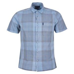 Barbour Men Tartan Summer Button Down Pigment Blue Size M